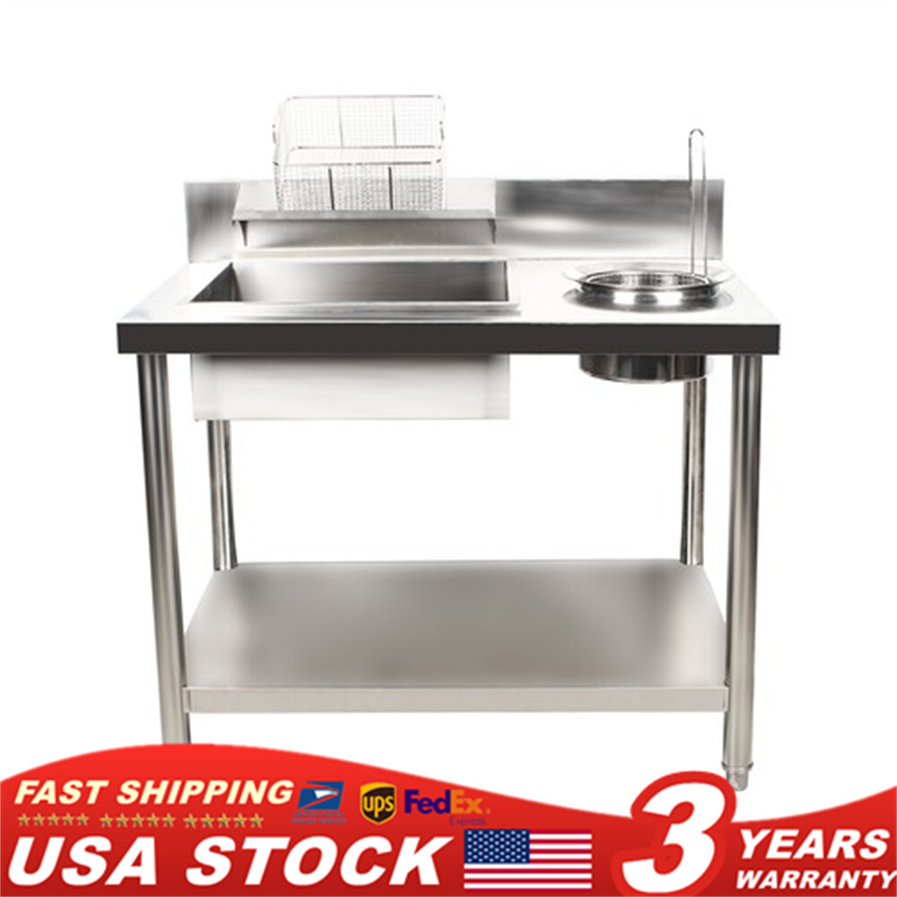 NEW Fried Food Breading Station Prep Table Chicken Seafood Fry Flour Sifter