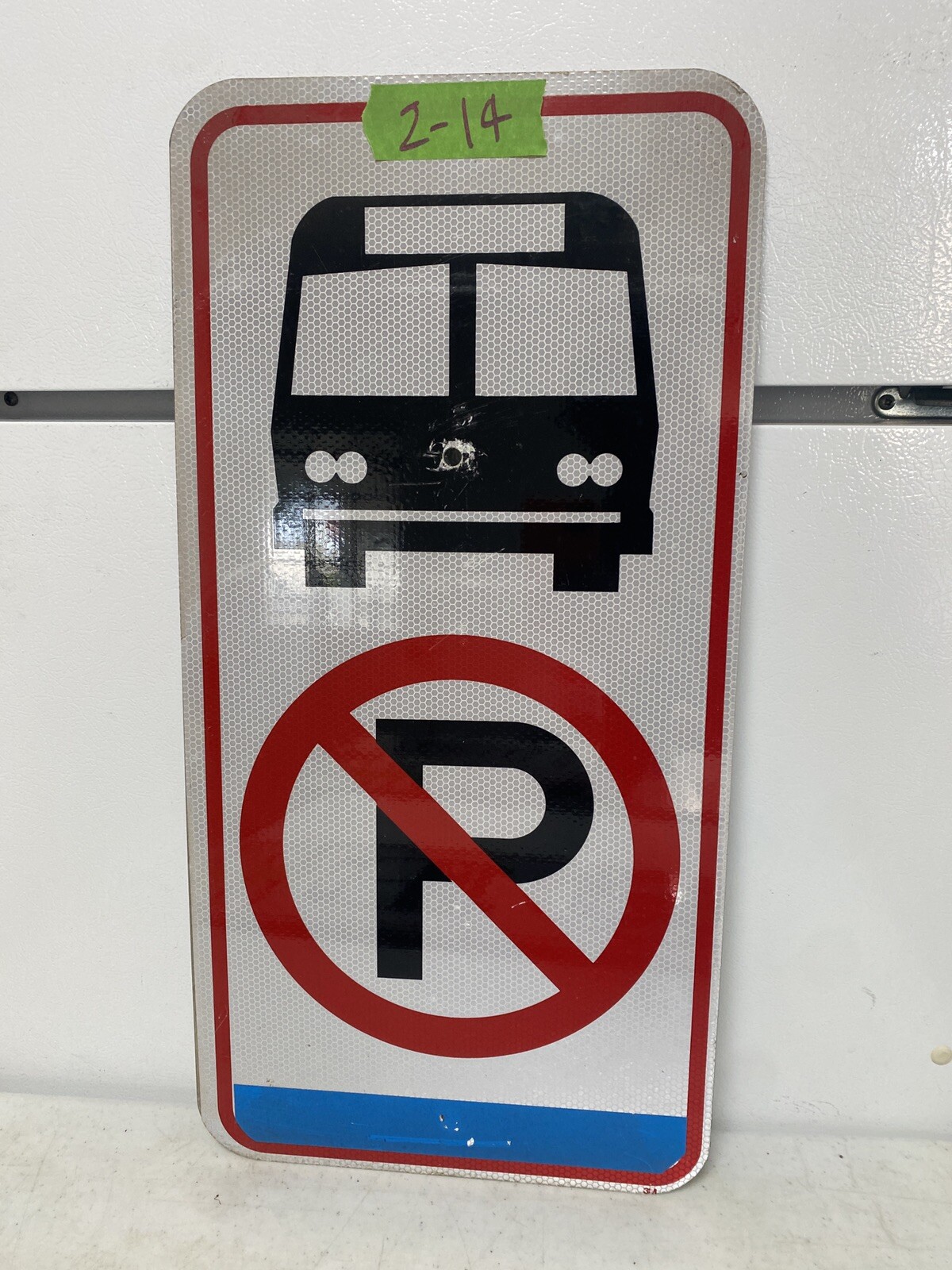 Retired Street Road Traffic Sign - No Parking Bus Stop 12"X24" 2-14
