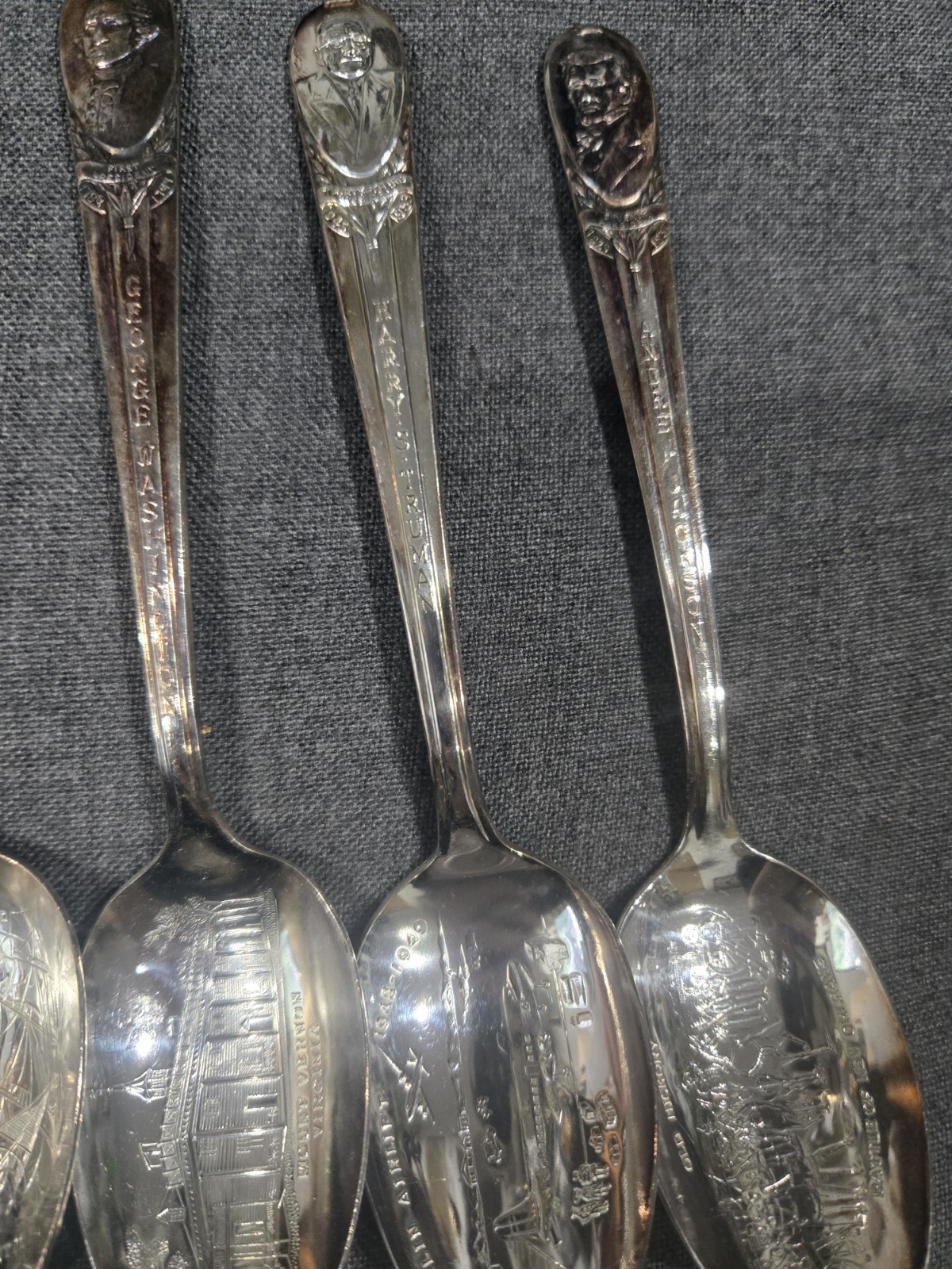 Presidents Collection Of 12 Spoons Wm Rogers Mfg Silver Plate