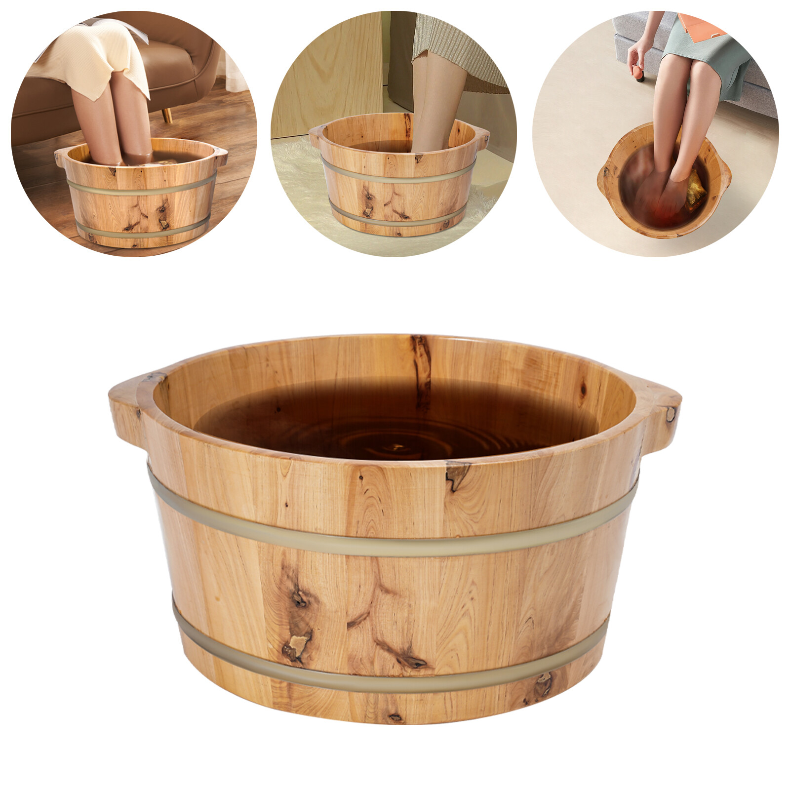 Wooden Foot Soak Basin Foot Bath Bucket Foot Bath Barrel Soaking Feet Spa Basin