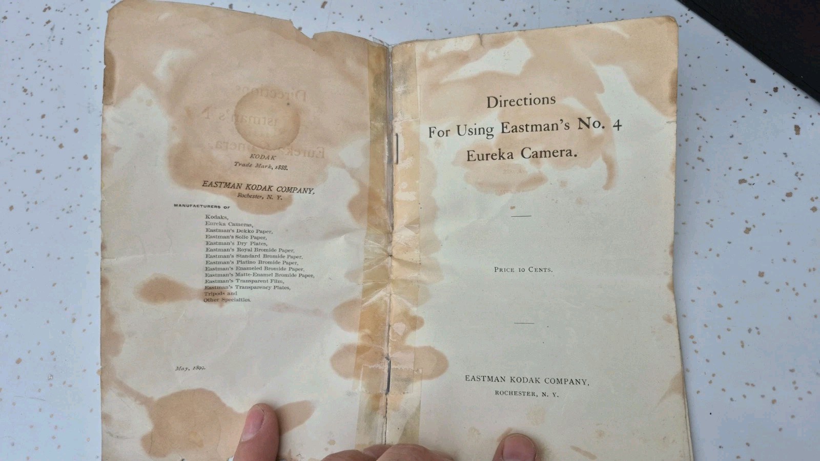 Kodak Eureka Number 4 Box Camera 1899
