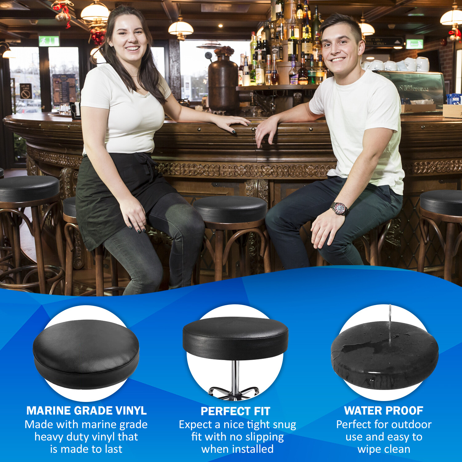 Bar Stool STAPLE ON Seat Cover Vinyl Replacement Office,Kitchen,Restaurant, Exam