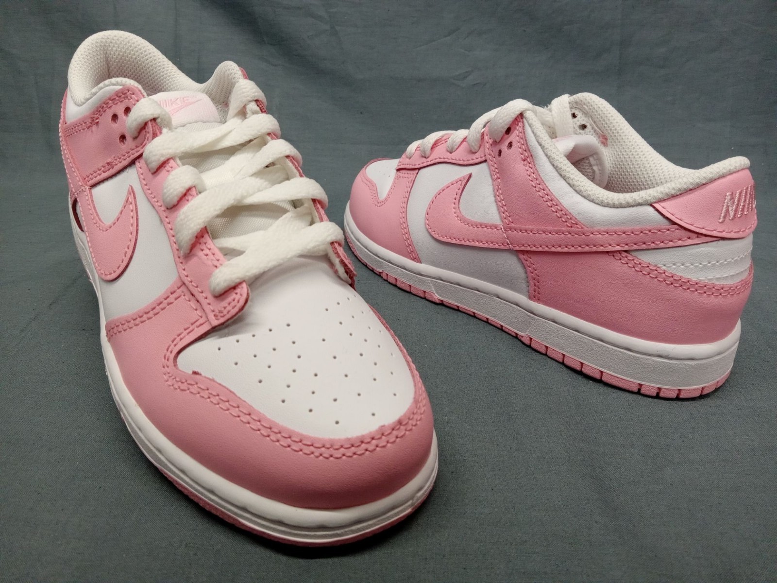 Nike Dunk Low (PSE) Sneakers White Soft Pink Girls Size 3Y NEW NO BOX!