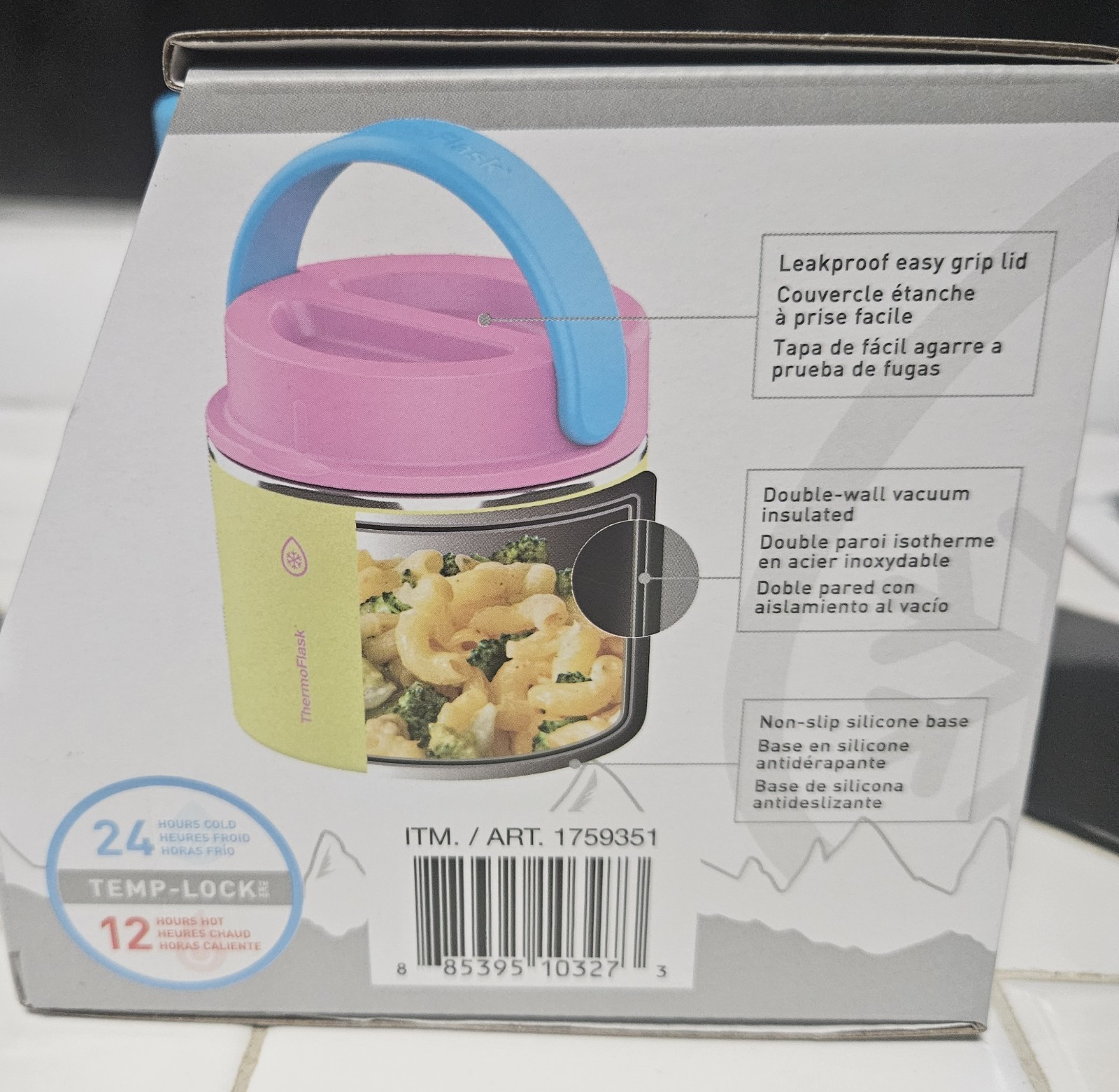 NEW Thermoflask Double Wall Insulated Food Jar, 2-Pack, Pink/Yellow 20oz