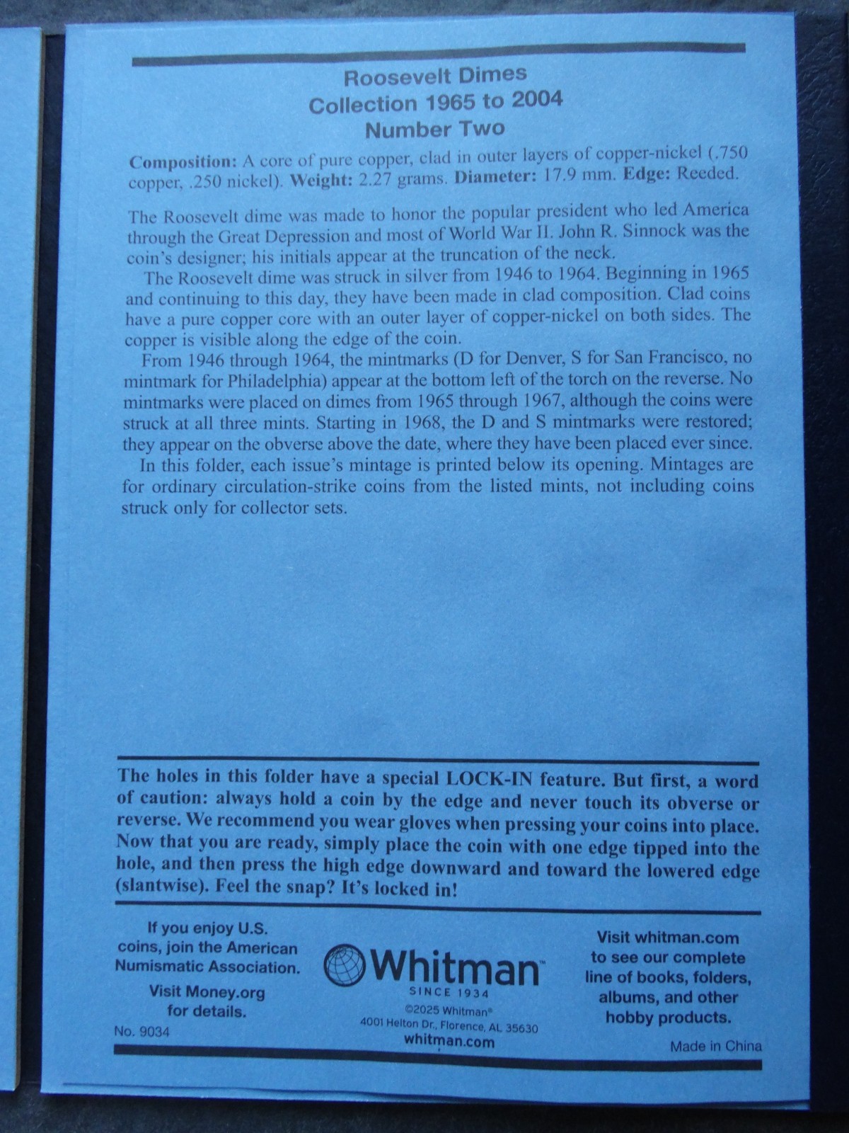 Set of 3 - Whitman Roosevelt Dime Coin Folders Number 1-3 1946-2025 Book