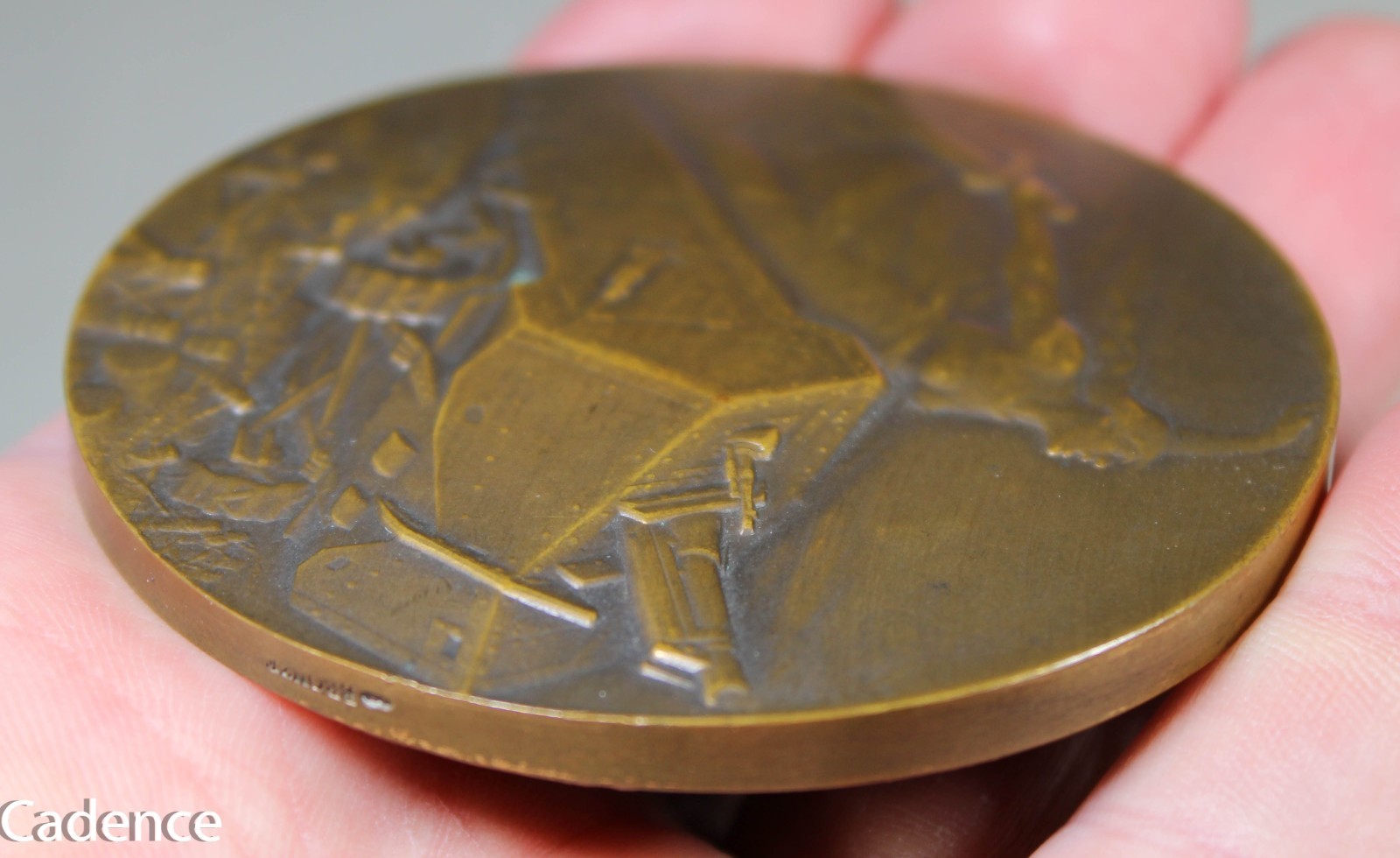 WW1 French France Tank Assault! Table Medal Bronze Pierre Morlon 1918 A320