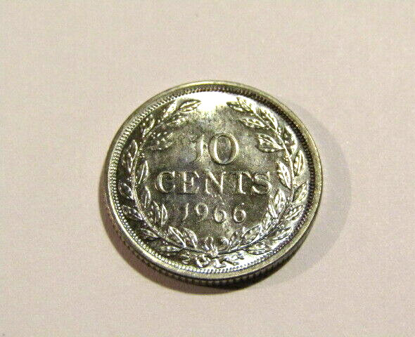 Liberia 1966 10 Cents Bu Coin