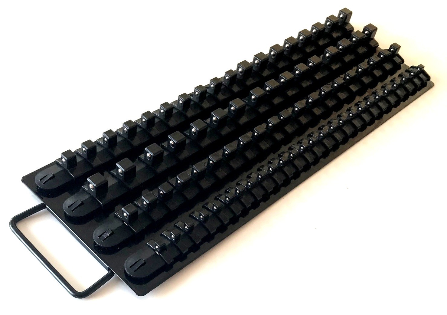 80pc GOLIATH INDUSTRIAL SOCKET STORAGE TRAY RAIL RACK HOLDER 1/4 3/8 1/2 LSTBL