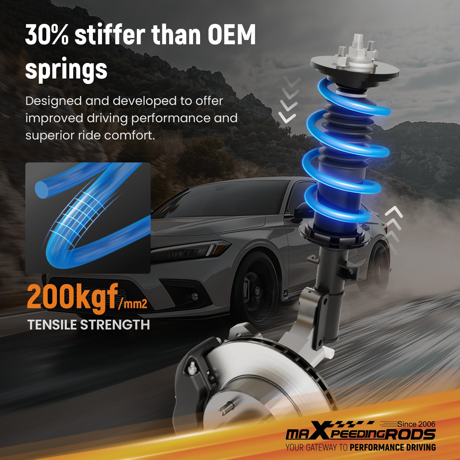 MaXpeedingrods Lowering Sport Springs For Toyota Corolla FWD 2009-2013