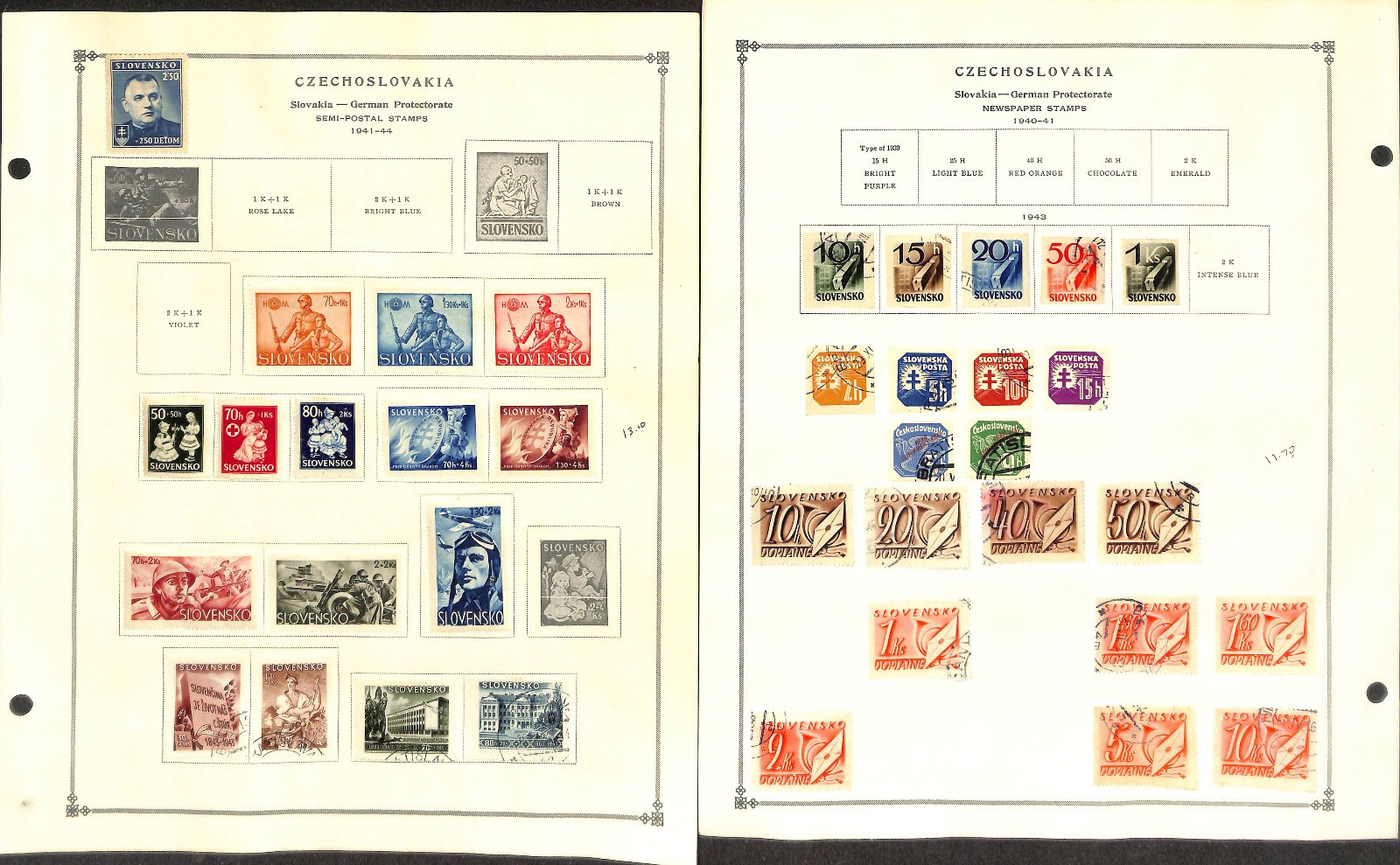 Czechoslovakia Stamp Collection on 50 Scott International Pages, 1918-1967 (BB)