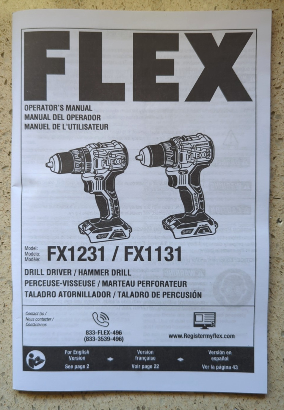 FLEX 24 Volt Drill/Driver * 1/2" Brushless Model FX1131 * Tool Only