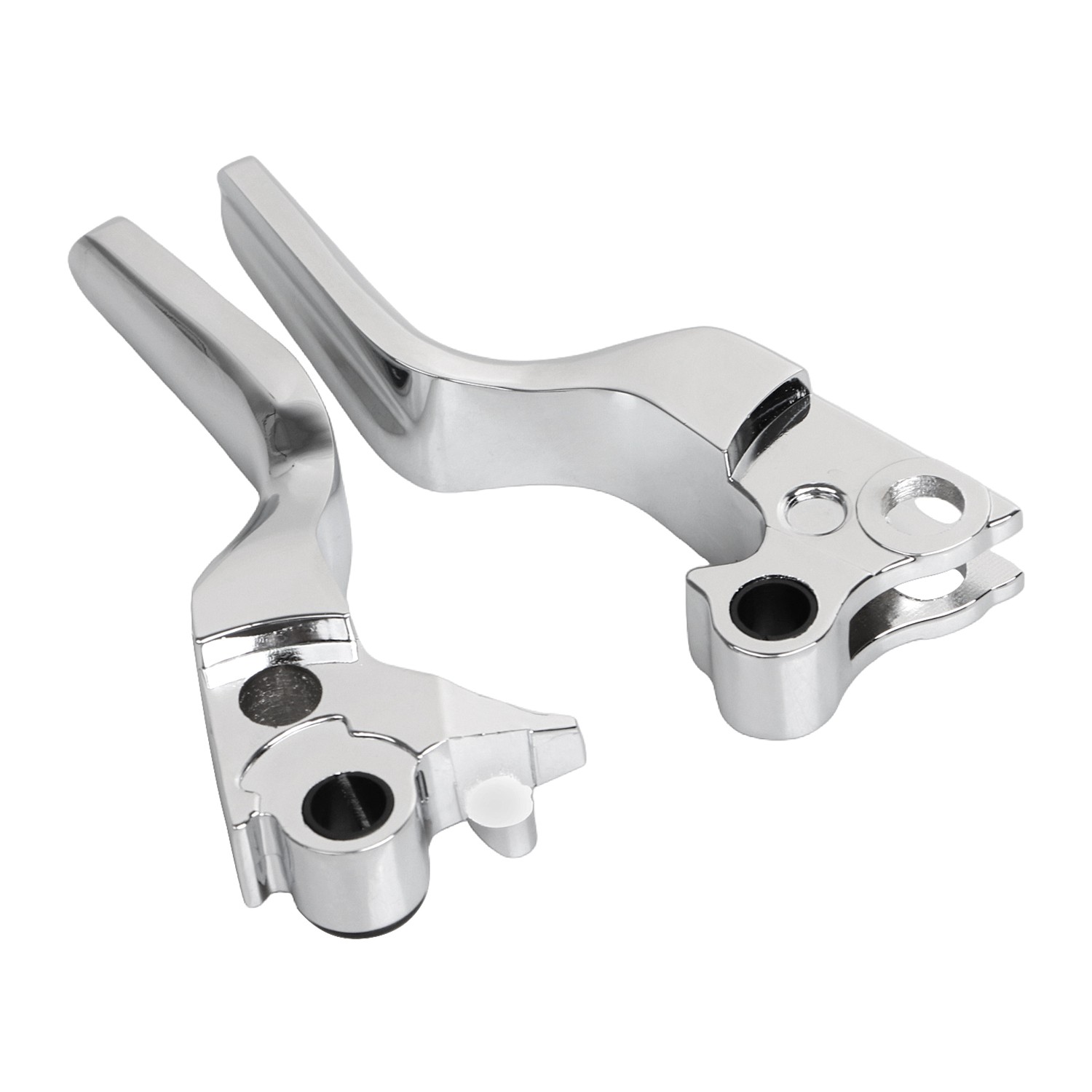 Chrome Shorty Brake Clutch Levers For Harley Softail Dyna Road King EFI FLHRI