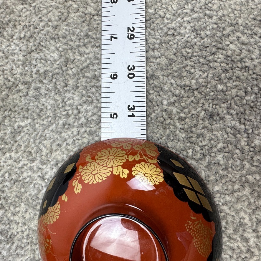 5 Showa Period Wajima-Nuri Owan Serving Bowls 3 Lids & Lacquered Wood Tray Japan