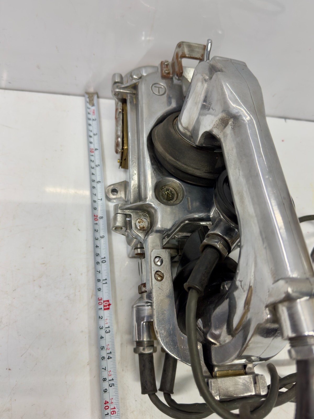 Antique Original Aluminum & Brass Ship Submarine Sound Powered Telephone - Wall