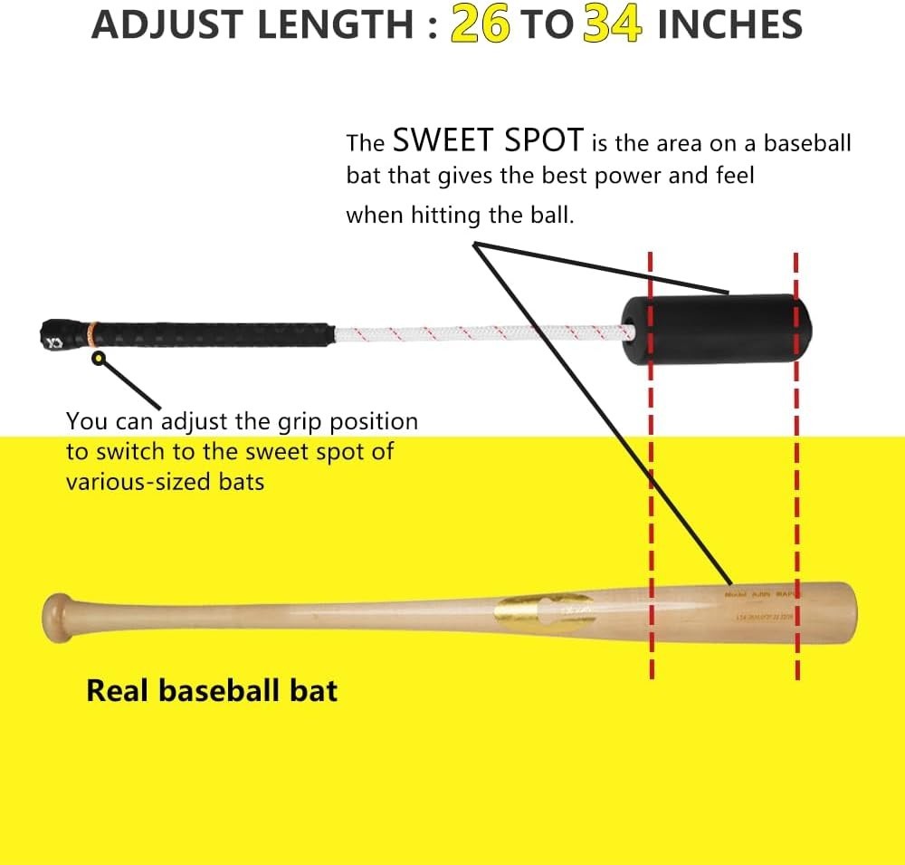 Baseball & Softball Swing Trainer Bat with Rope 12 Balls Tote Bag JUJINGYANG