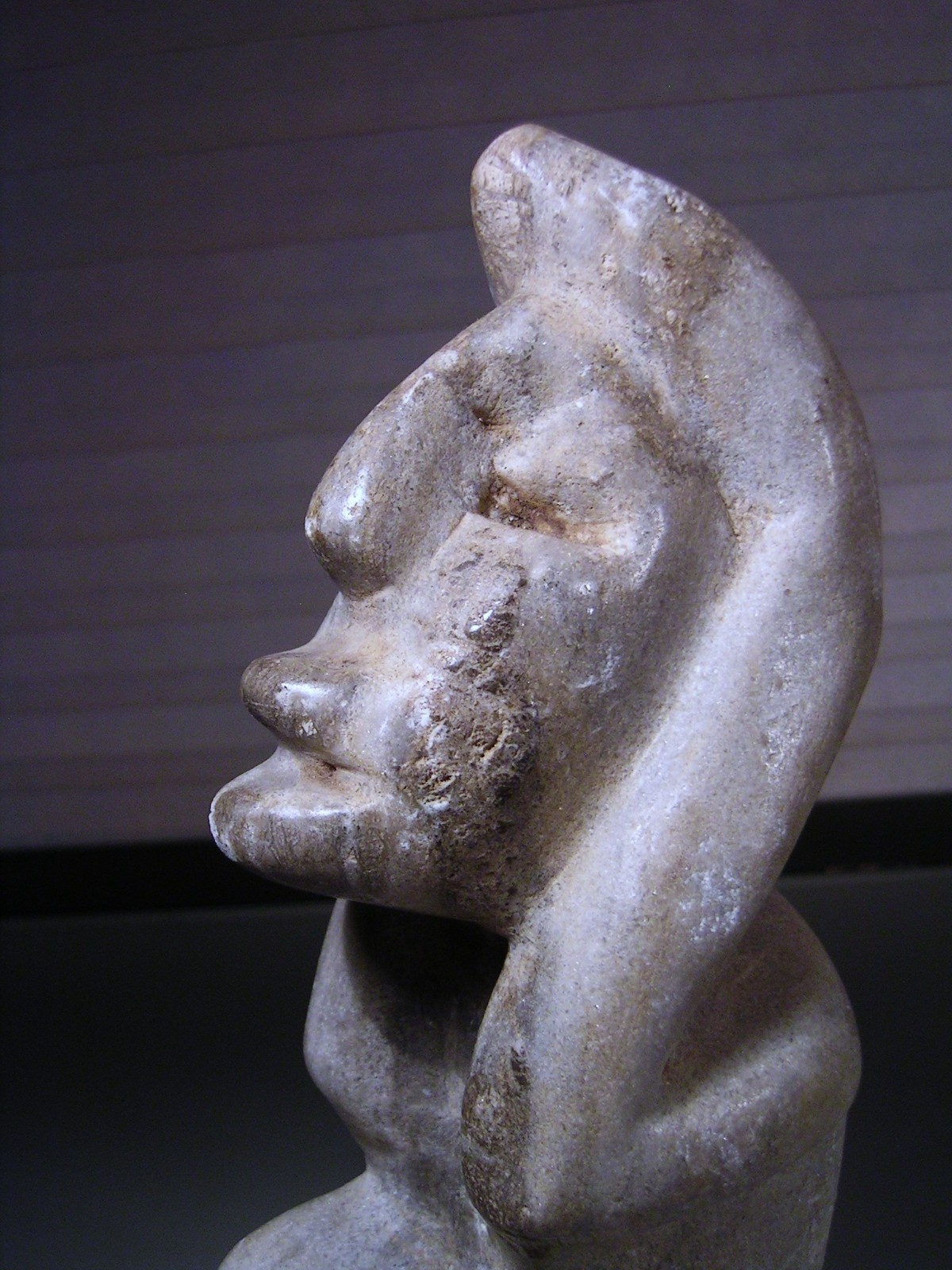 Pre Columbian Mesoamerican Warrior Figure Stone Carving