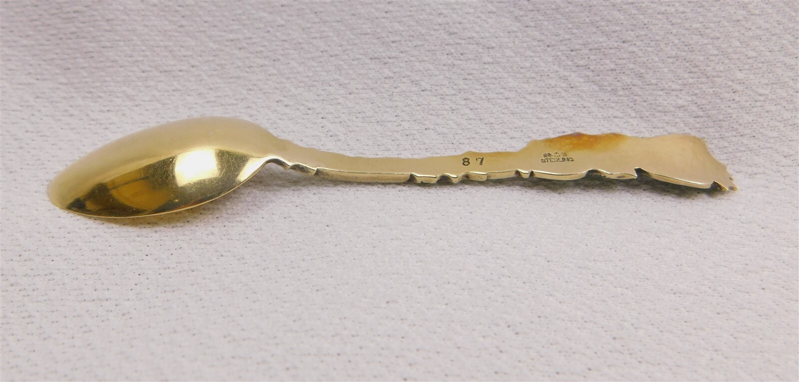Antique Art Nouveau Sterling Silver Holly Berry Enamel Handle Spoon
