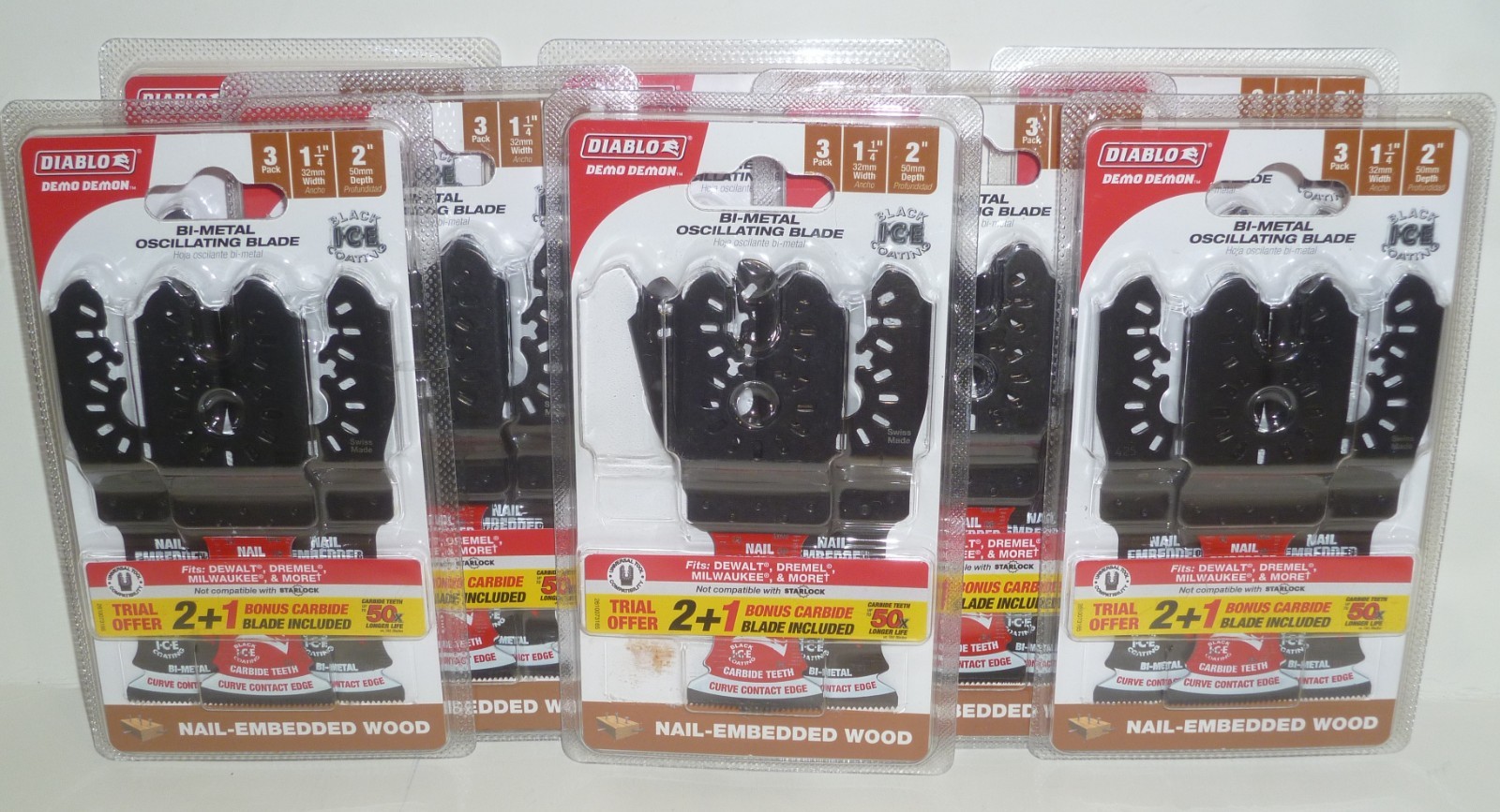 24 Diablo Demon Oscillating Blades 1-1/4" Width 2” Depth for Nail Embedded Wood