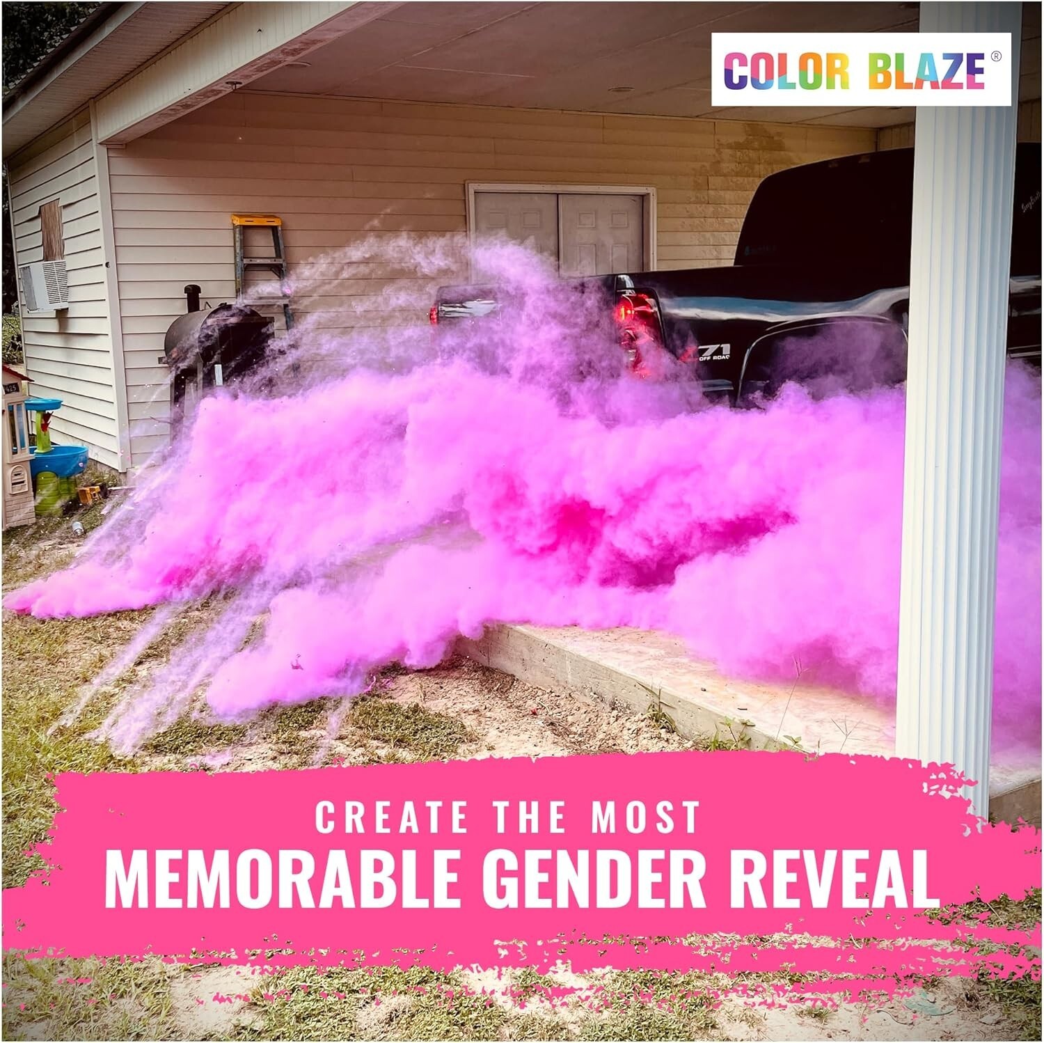 Color Blaze Black Out Gender Reveal Pink Colored Powder Burnout (2lbs Pink)
