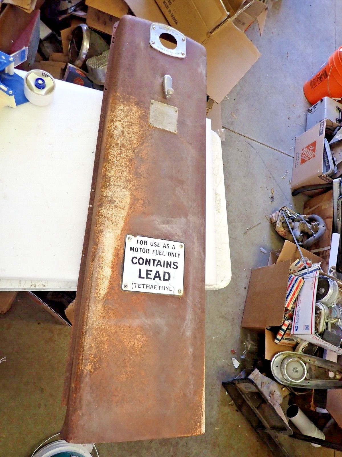 Vintage Tokeim 300 Gas Pump Side Door With Porcelain Sign