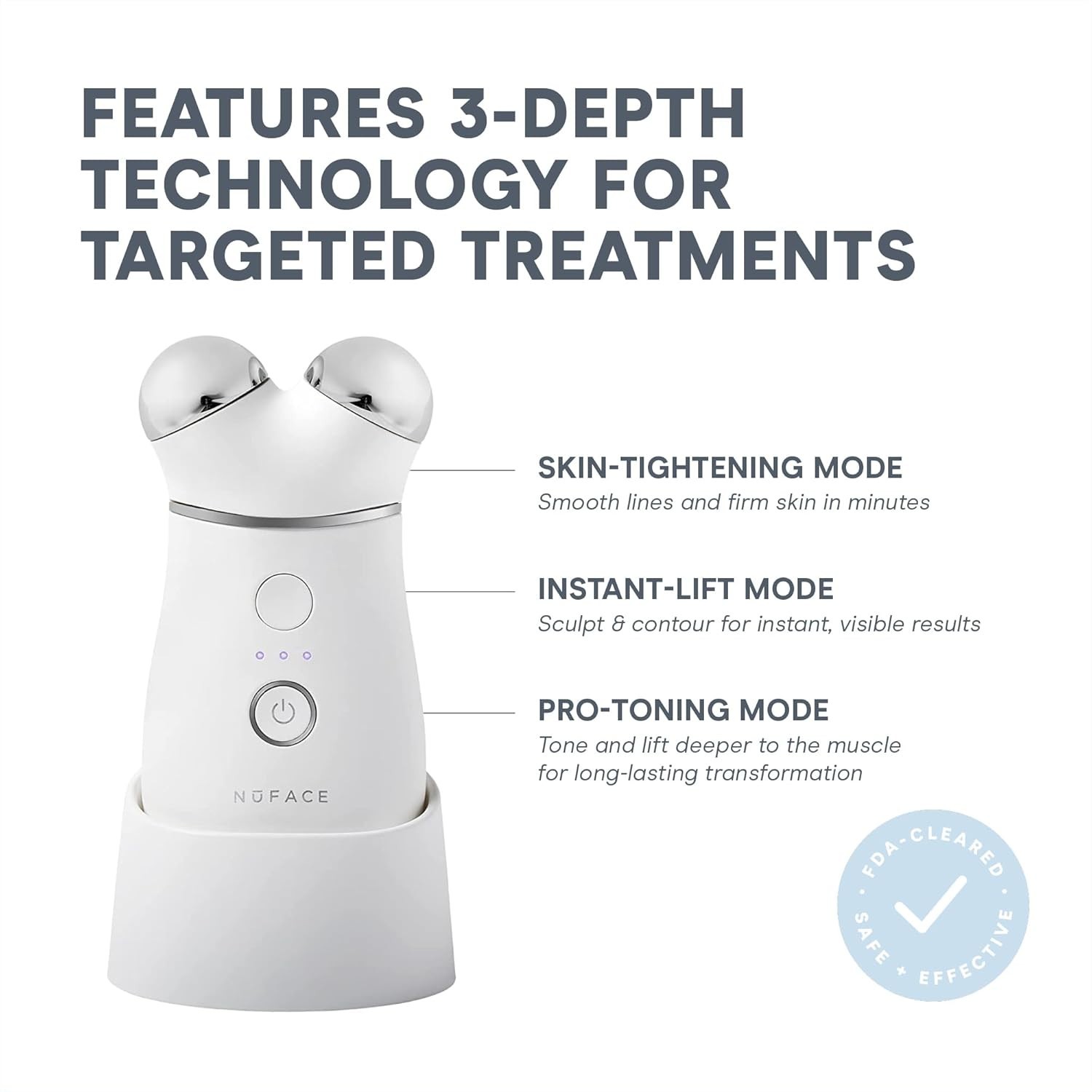 NuFACE Trinity+ Microcurrent Facial Device Kit - FDA Cleared Face Sculpting & Ne