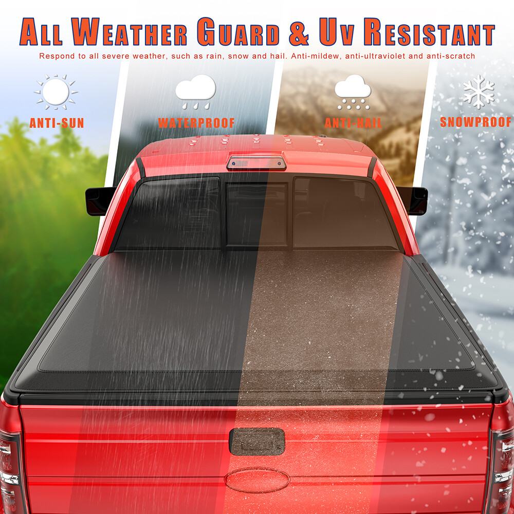 5.8FT Soft Roll Up Bed Tonneau Cover For 2014-19 Chevy Silverado/GMC Sierra 1500