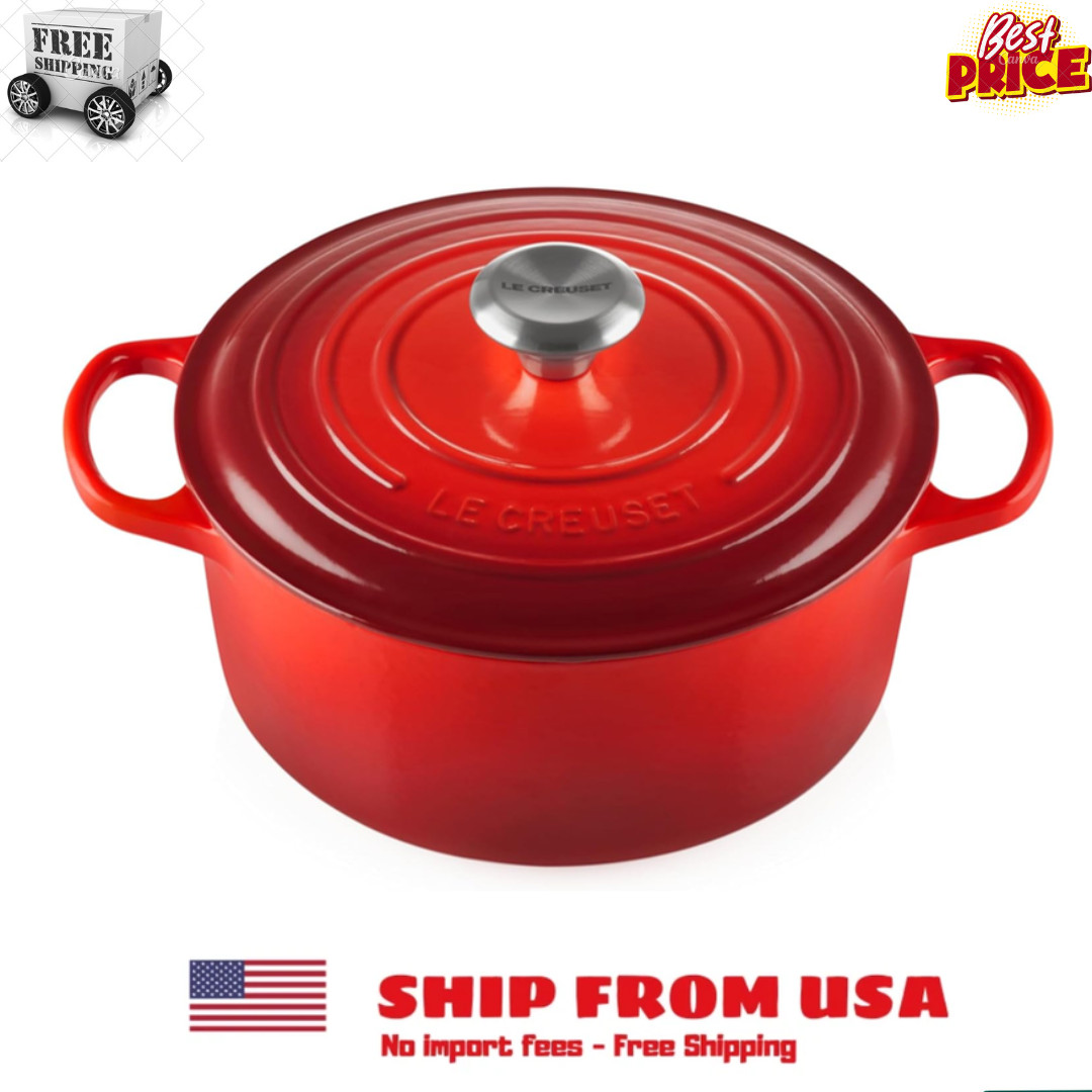 Le Creuset Enameled Cast Iron Signature Round Dutch Oven, 4.5 qt., Cerise