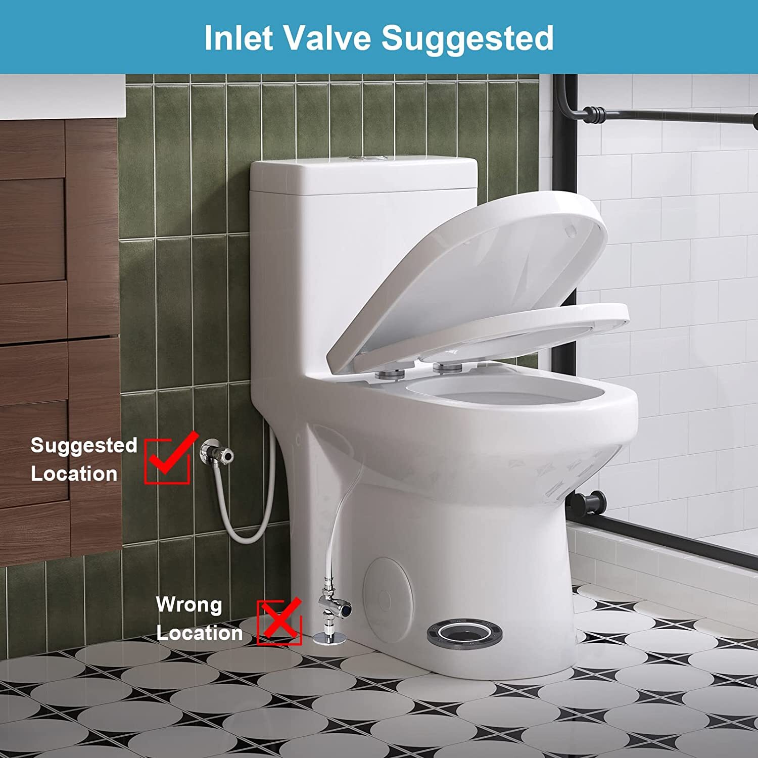HOROW Small Compact One Piece Toilet with Soft Closing & UF Seat 12'' Rough-In