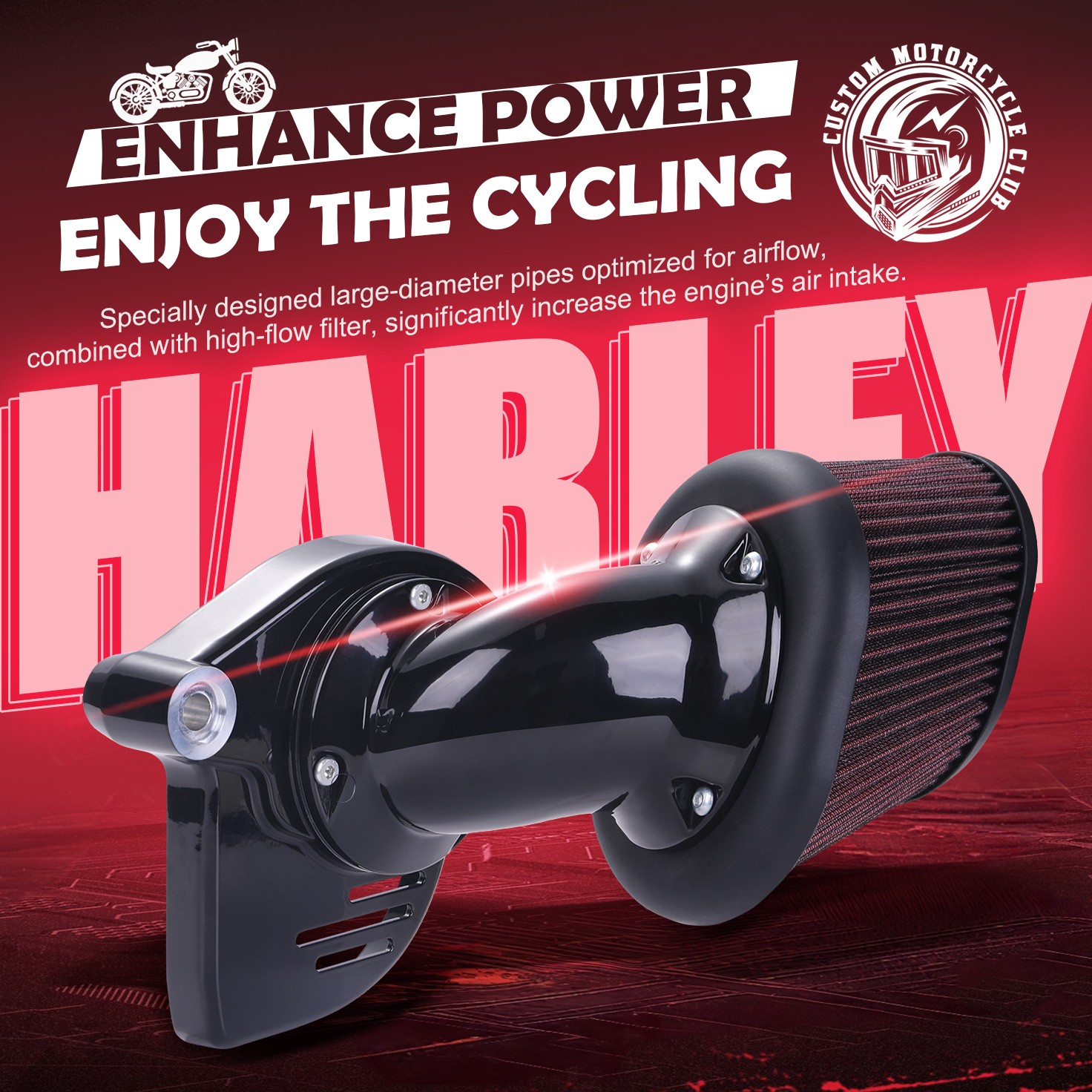 Heavy Breather Air Cleaner Intake Filter For harley touring softail 2017-2025