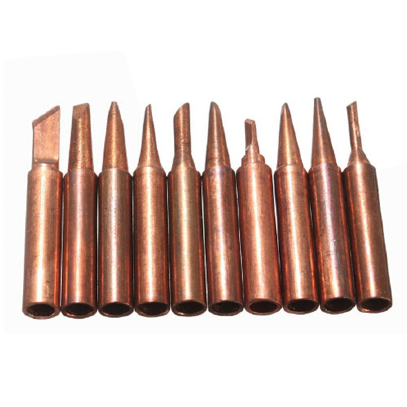 10Pcs 900M-T Soldering Tip Pure Copper Tip Electric Iron Head Series Solder Tool