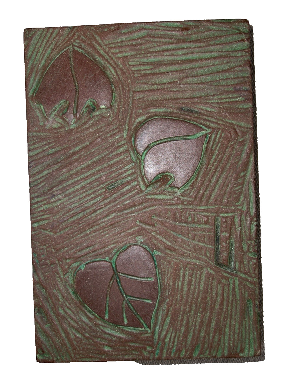 VTG 4 Hand Carved Wood Printing Block Stamp Leaf Floral Santa Abstract Pattern