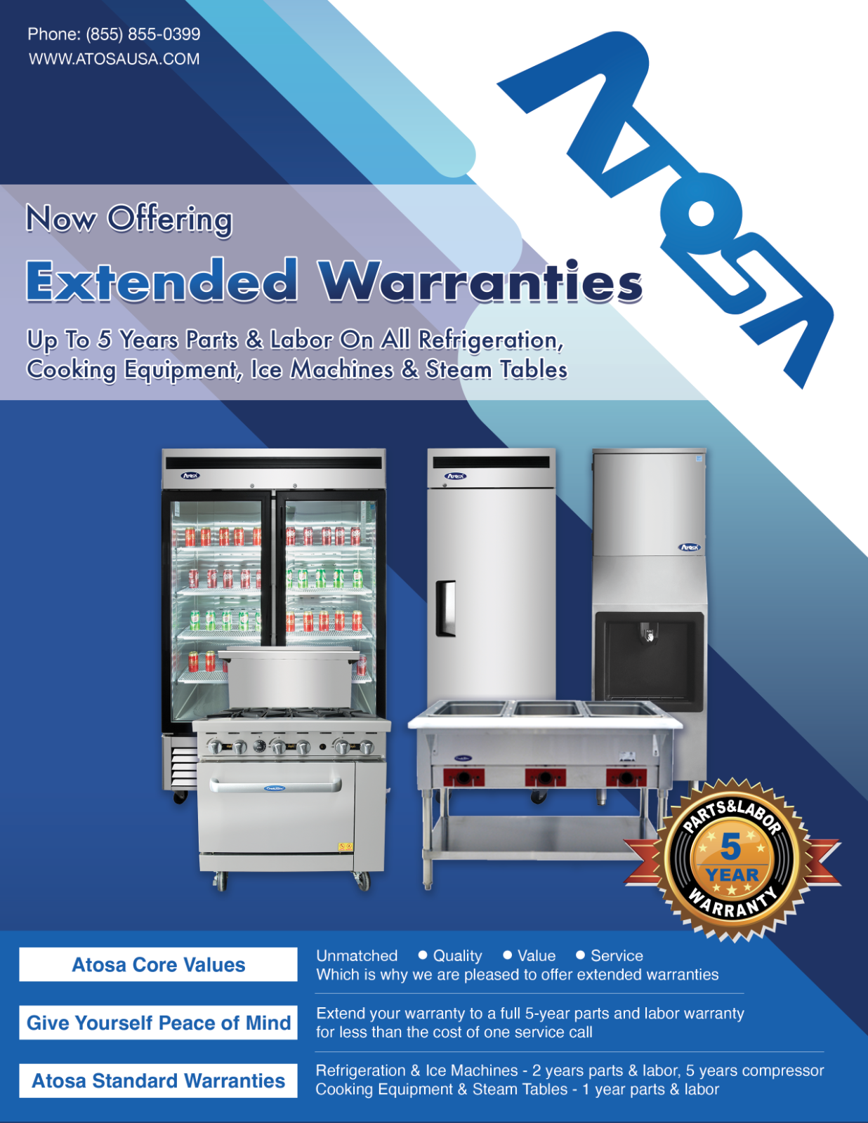 Atosa MCF8726GR, 1 GLASS Door REFRIGERATOR WITH 5 YEARS PARTS & LABOR!!!