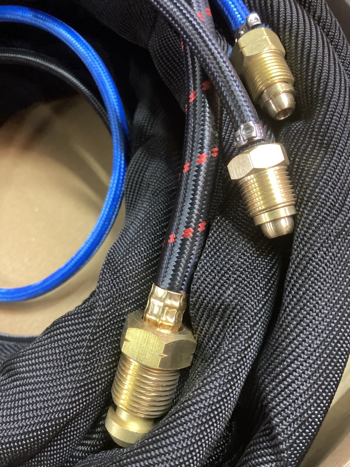 TIG TORCH 400AMP. 18SC25WC 25 Ft Long Rubber Braided Hoses and nylon cover