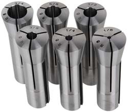 Lyndex 6 Piece, 1/8 to 3/4" Capacity, R8 Collet Set Increments of 1/8"