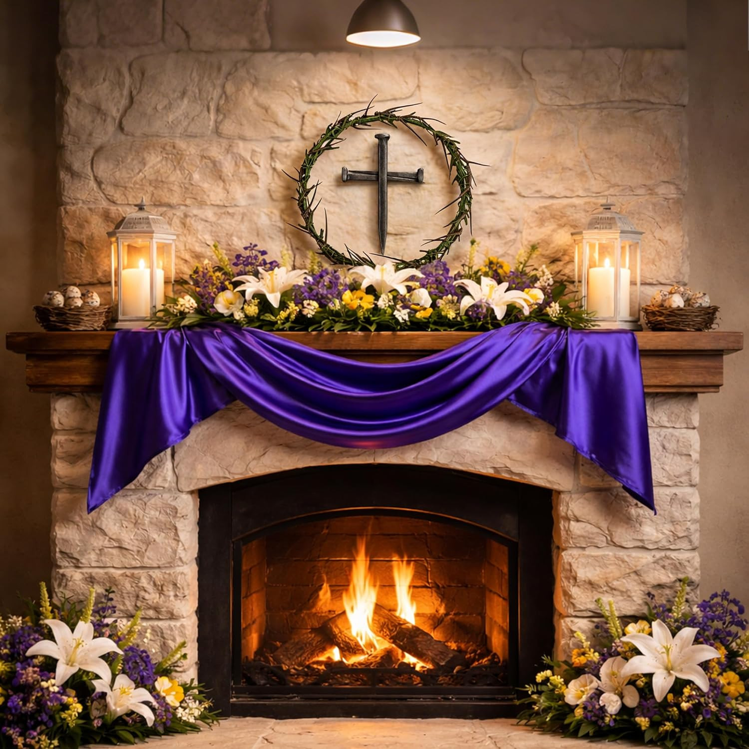 5 Pcs Easter Crown of Thorns Set, Jesus Crown Decor Set Includes Thorns Wreath F