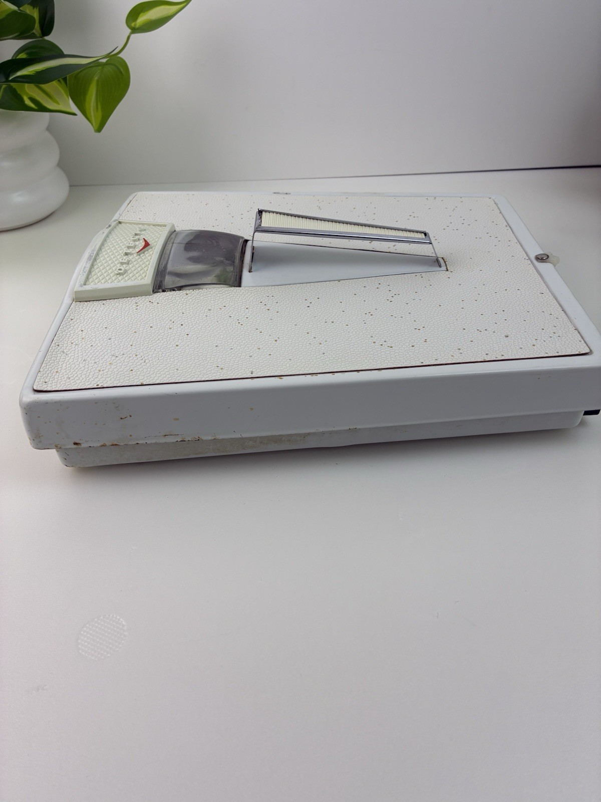 Art Deco Detecto Bathroom Scale White Gold Speckles Vintage Weight Scale