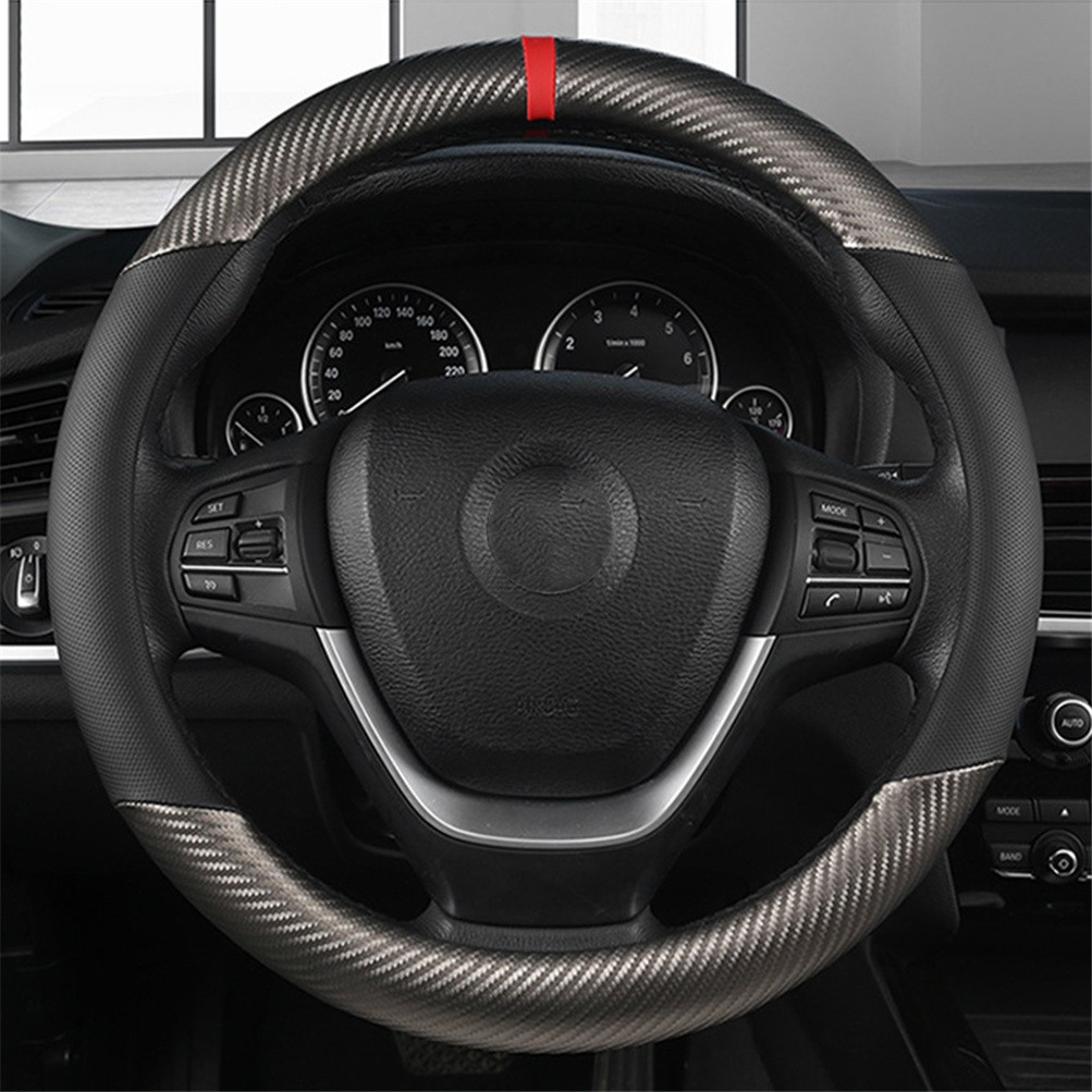 Carbon Fiber Leather Car Steering Wheel Cover Antislip Accessories For Chevrolet