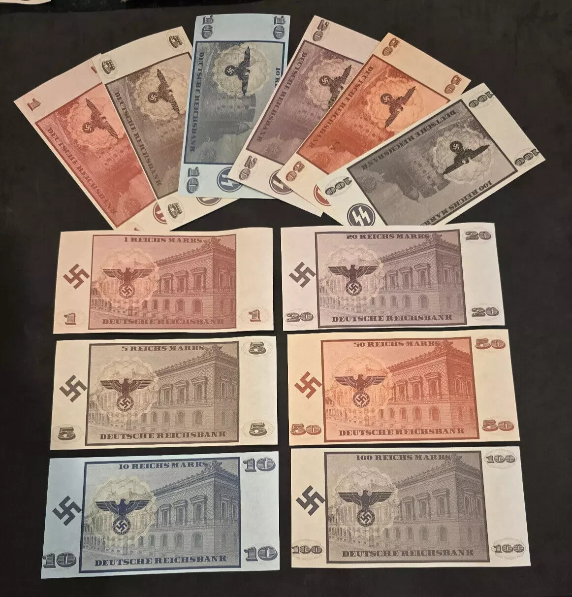 THIRD REICH CURRENCY Lot Adolf Hitler Leaders Banknotes Reichsbanknotes currency