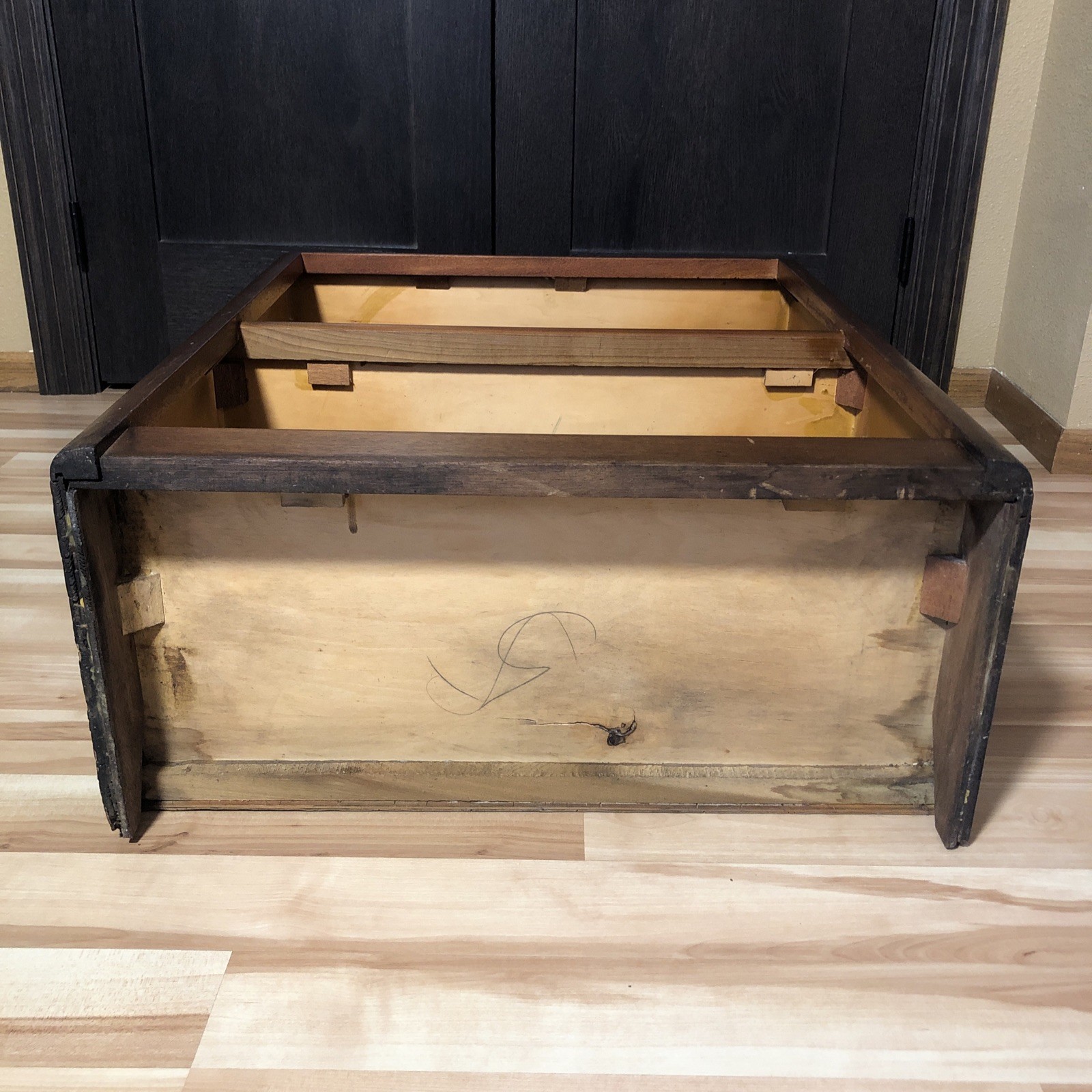 Midcentury Mahogany Wood Encyclopedia Bookcase Bookshelf Rounded Edges VTG MCM