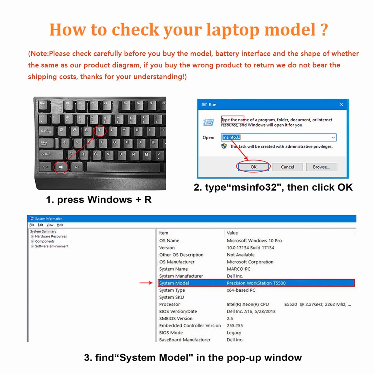 For Dell Latitude 5420 5520 Precision 3560 63Wh 4Cell Laptop Battery RJ40G M033W