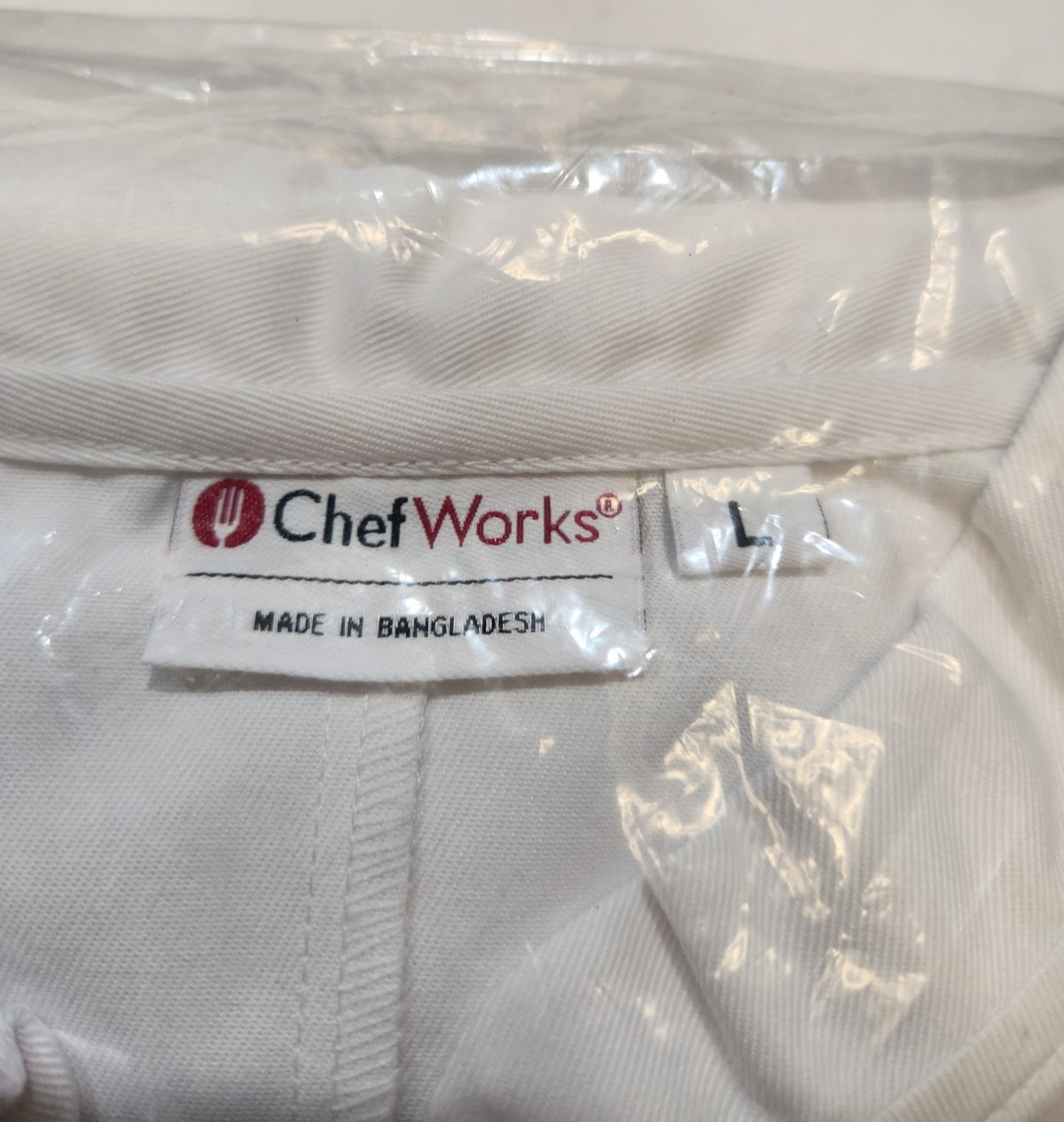 Chef Works Double Button Front White Chef's Jacket Shirt L New