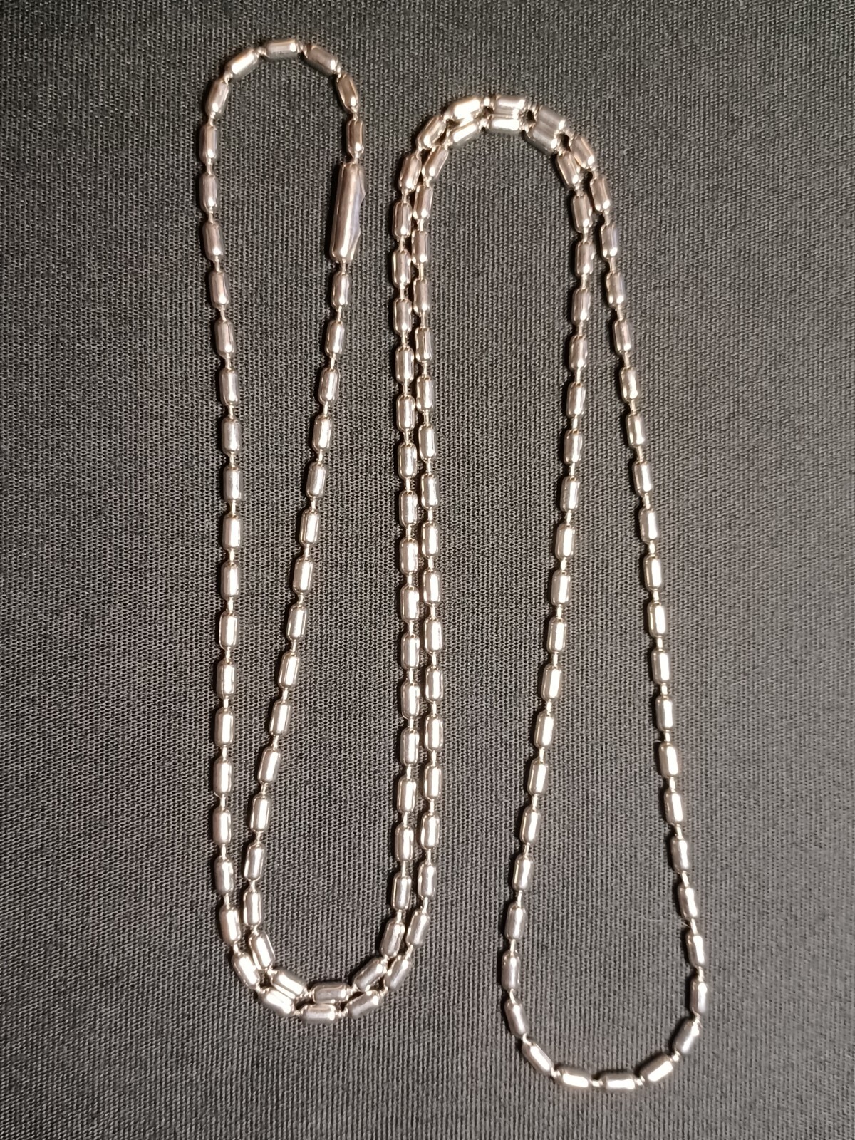 30" Silver Stainless Steel 2.4mm Bar Bead Fashionable Necklace Dog Tag Chain