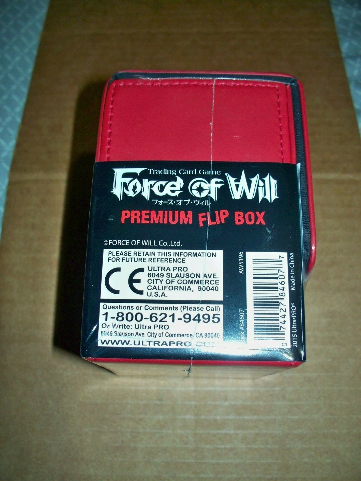 Ultra Pro Premium Flip Deck Box Red Force of Will Magnetic Leatherette holds 100