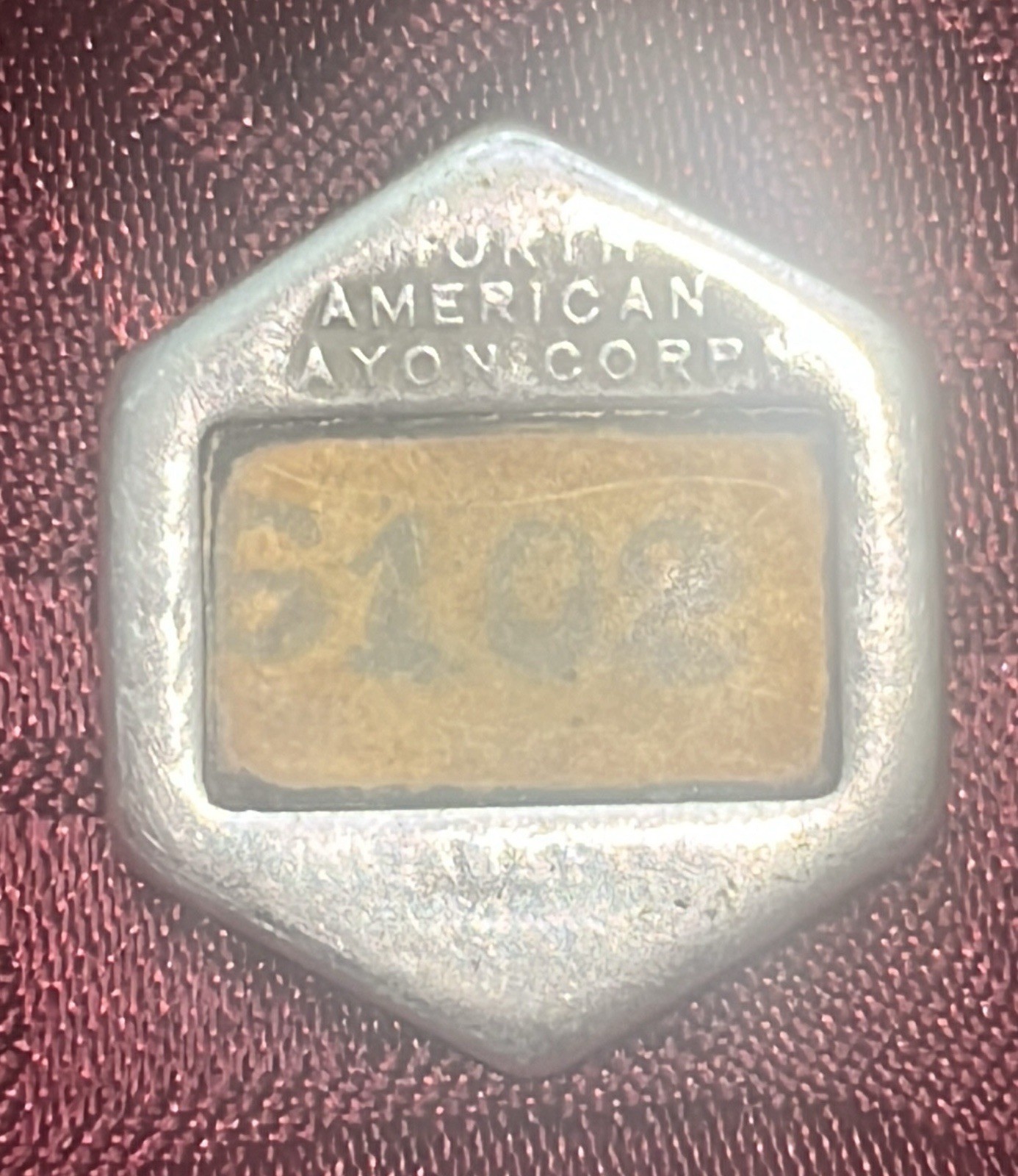 Vintage North American Rayon Employee ID Plant Badge 6102 Pin Elizabethton TN