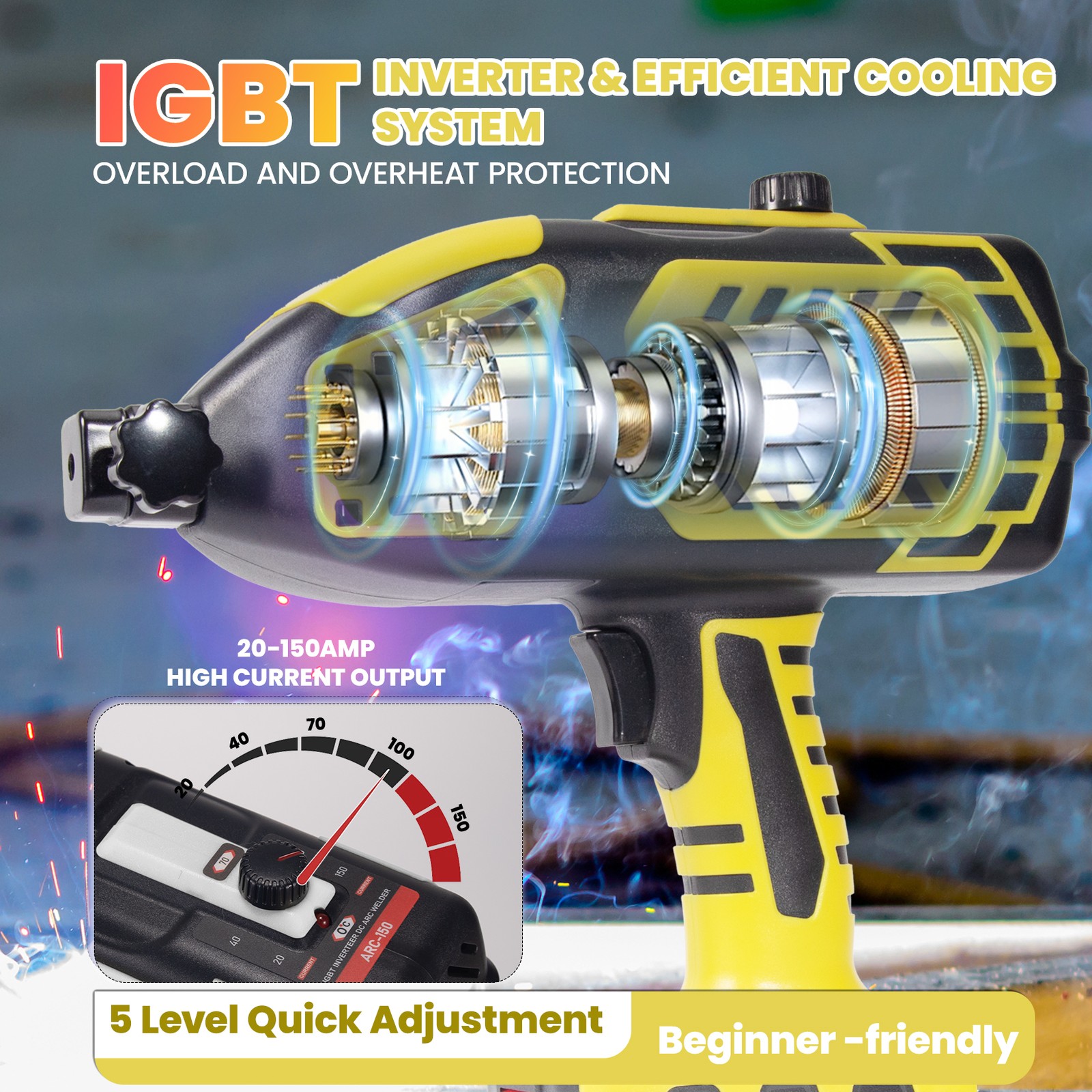 6000W Electric Welder Hand Held Welding Machine Kit 110V Digital Arc Welder Tool