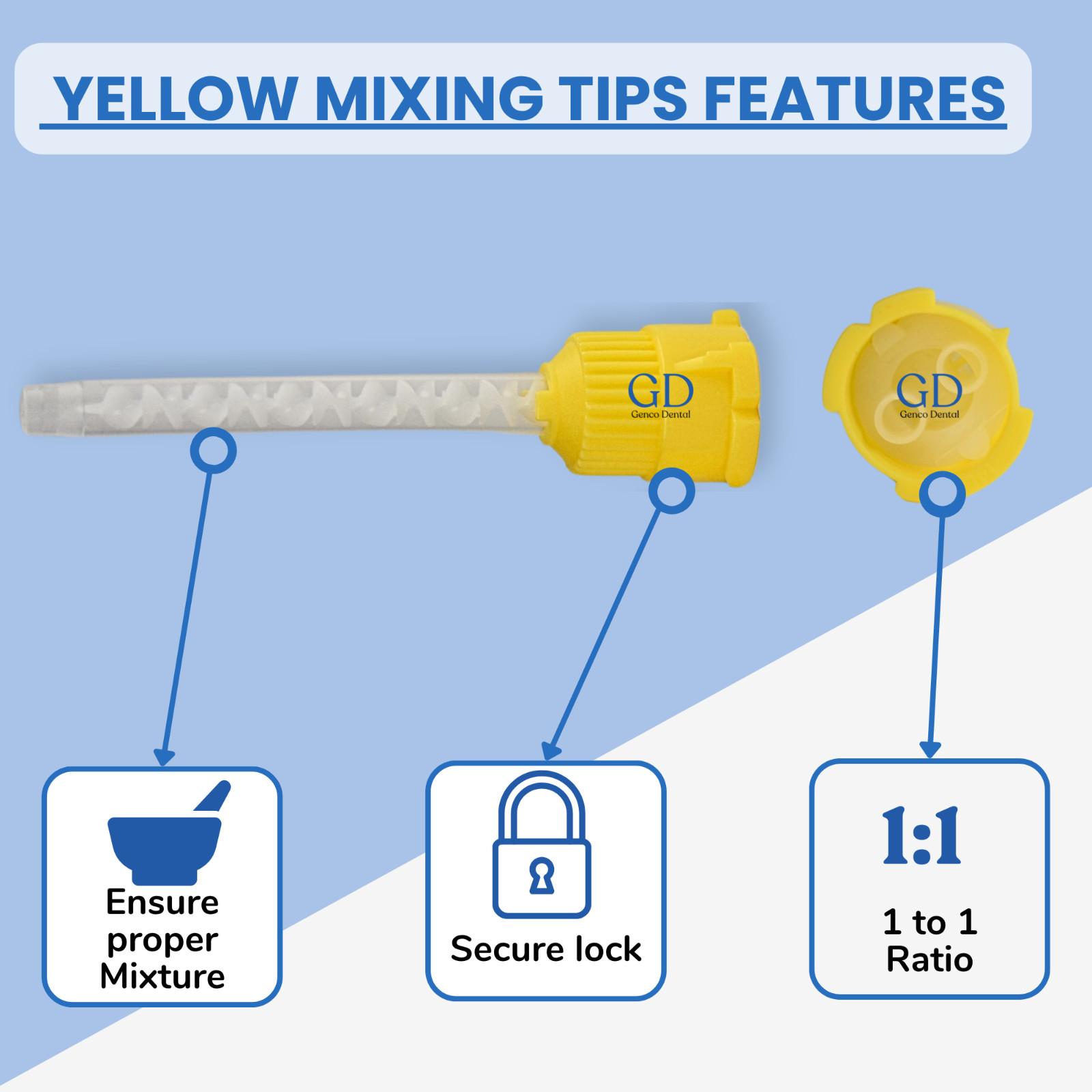 Yellow Dental Impression Mixing Tips (50 pcs)