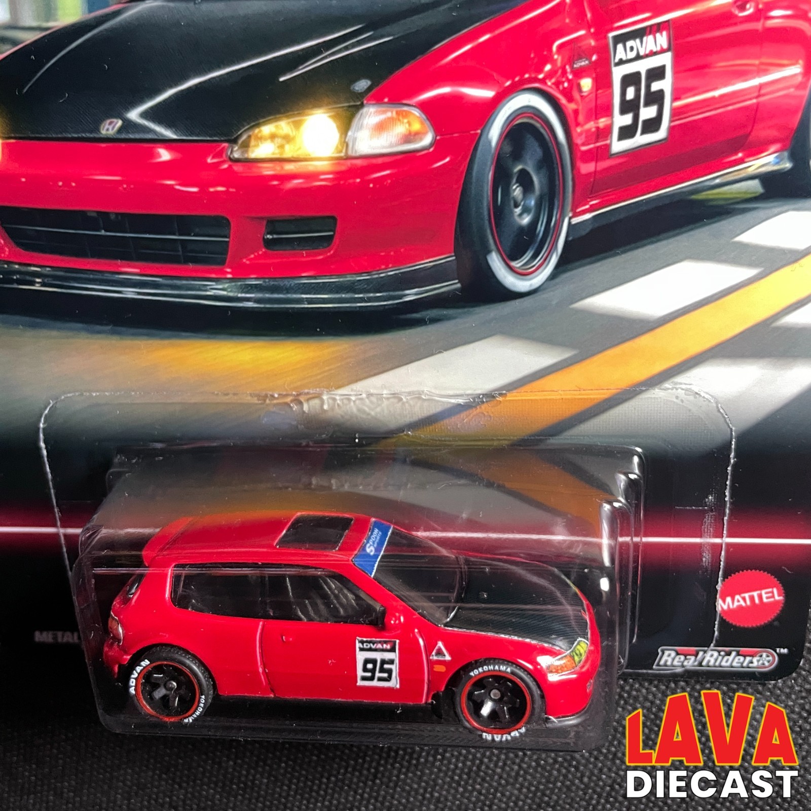 HOT WHEELS SWAPPED SPOON 92 HONDA CIVIC EG W JDM 1:64 TYPE R CUSTOM DIECAST CARD