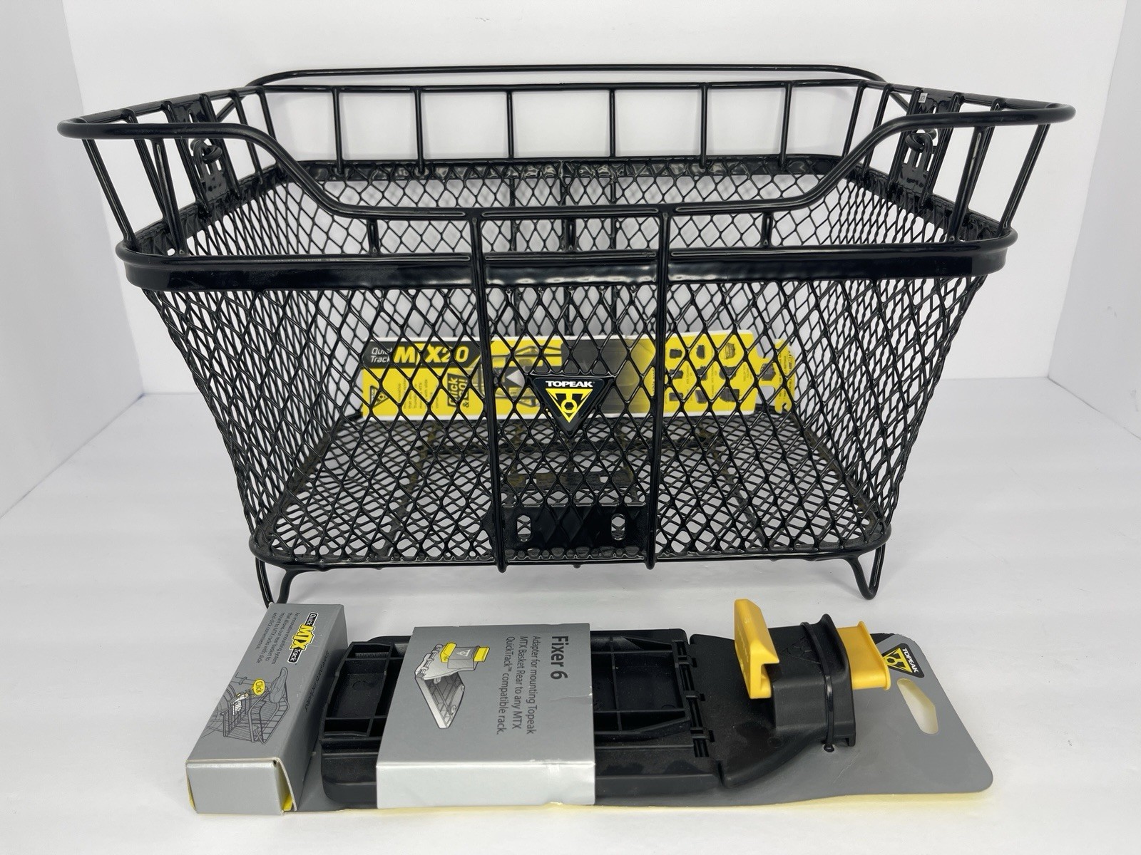 Topeak MTX Rear Bike Basket - Heavy-Duty Steel Welded Wire Rack w/ QuickTrack