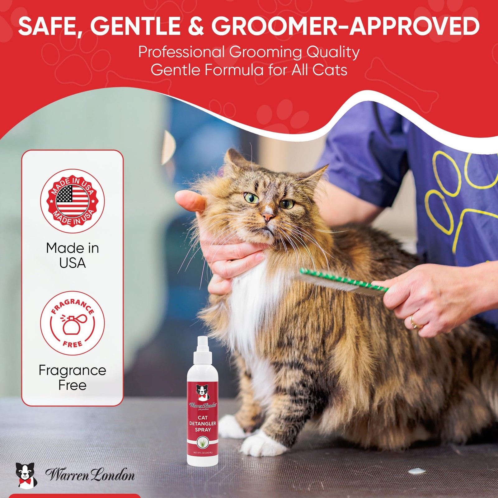 Cat Detangler Spray for Matted Hair | Leave in Conditioner Pet Detangling Spr...