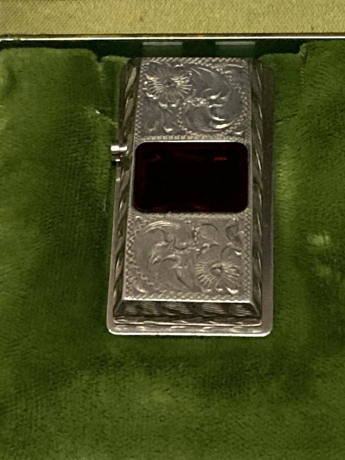 DIABLO~Sterling Silver Money Clip 2"x1”(40 grams) “GAMBOLEER”~USA Hand Engraved